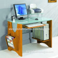 Ergonomic Glass Desk with Magazine Rack